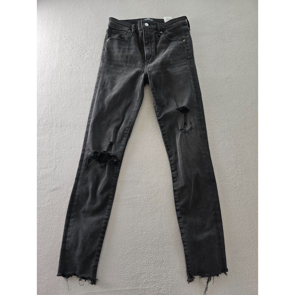 Abercrombie & Fitch Skinny Jeans Womens Size 27 Black High Rise Distressed
